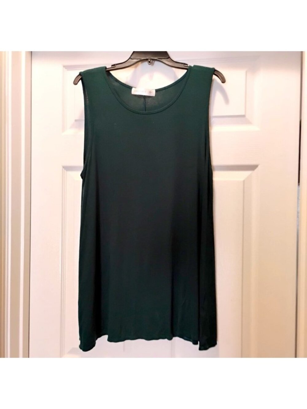 Forest Green Soft Stretch Sleeveless Tank Blouse Women’s 1X